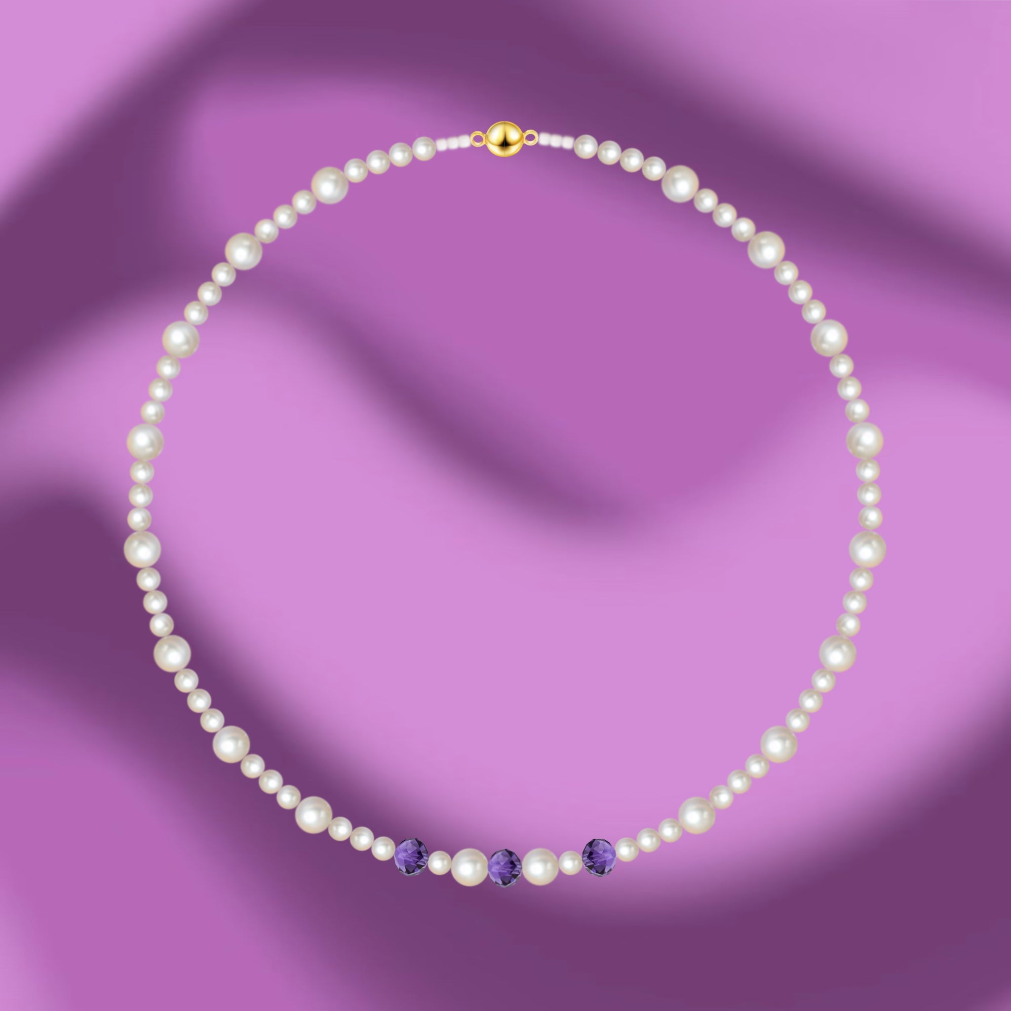 セブチ ジョシュア[NIRO] PURPLE MOTHER OF PEARL NECKLACE #71 Family Birthstone Shell Pearl Necklace – Limoges Jewelry